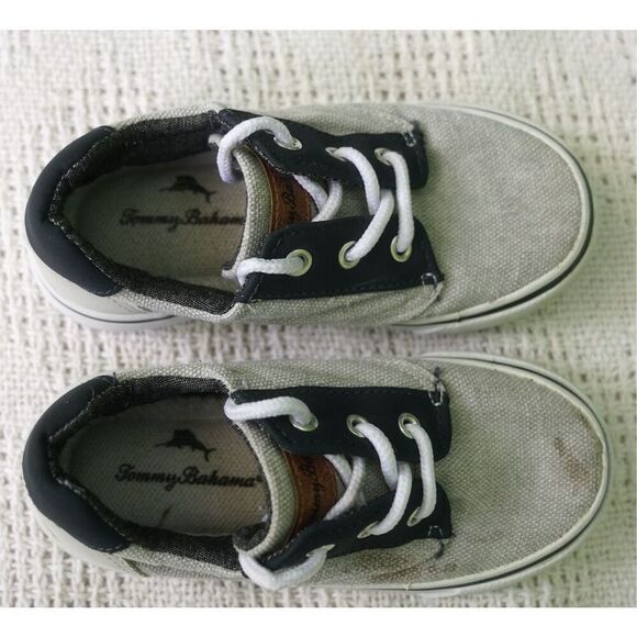 Tommy Bahama Toddler Navy Blue Grey Canvas Sneakers - Picture 7 of 8